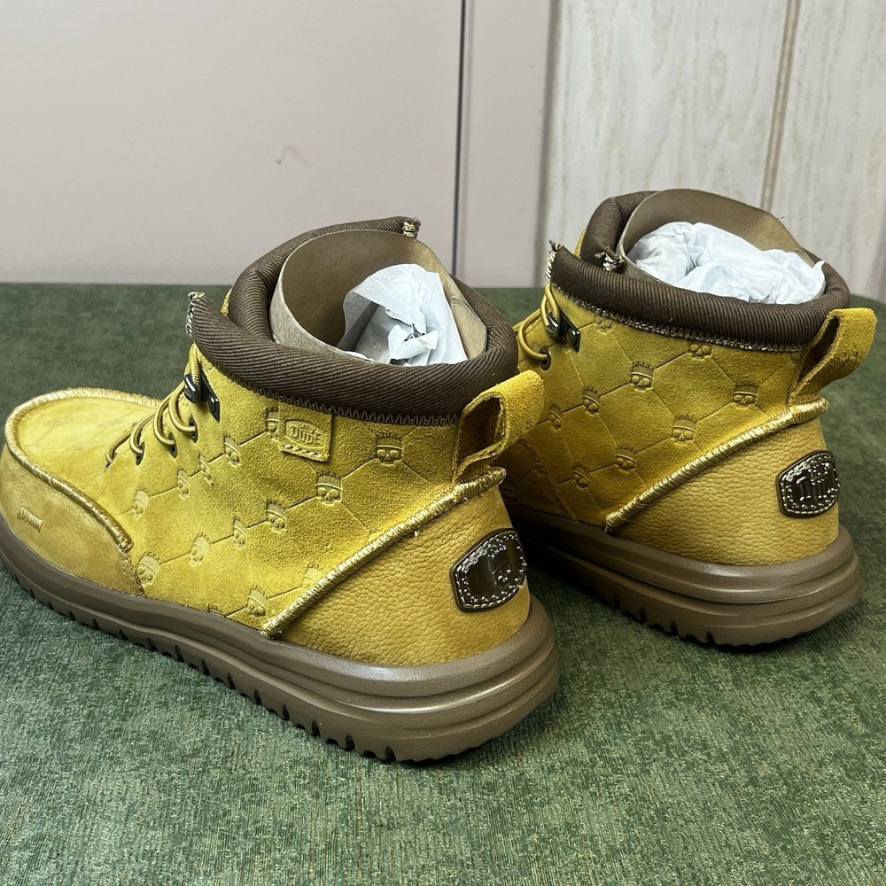 Size 11-Jelly Roll Hey Dude Suede Bradley Boot Tan Skull Print Brand New - Picture 7 of 14